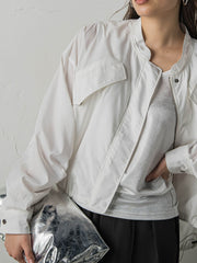 ギャザースリーブナイロンブルゾン≪洗濯機で洗える≫