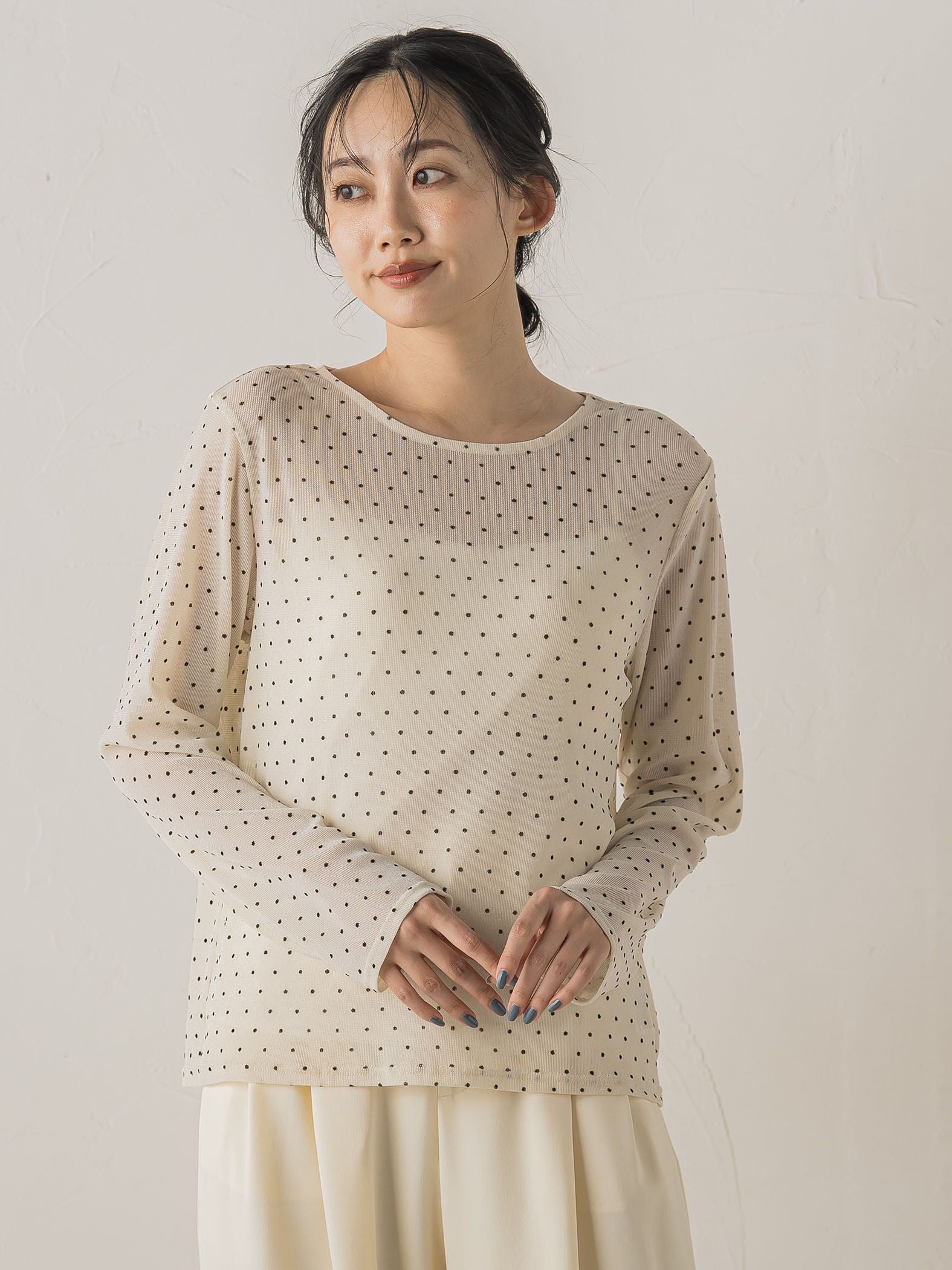 ラメフロッキードットプルオーバー≪手洗い可能≫