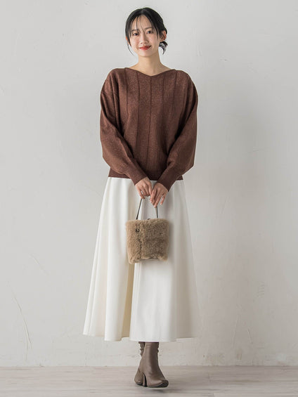 両面起毛ストレッチスカート≪洗濯機で洗える≫