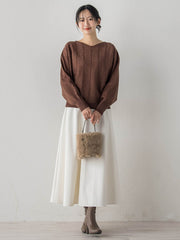 両面起毛ストレッチスカート≪洗濯機で洗える≫