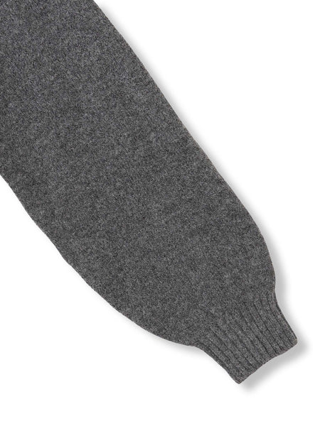 杢ストレッチ襟付きペプラムニット≪手洗い可能≫