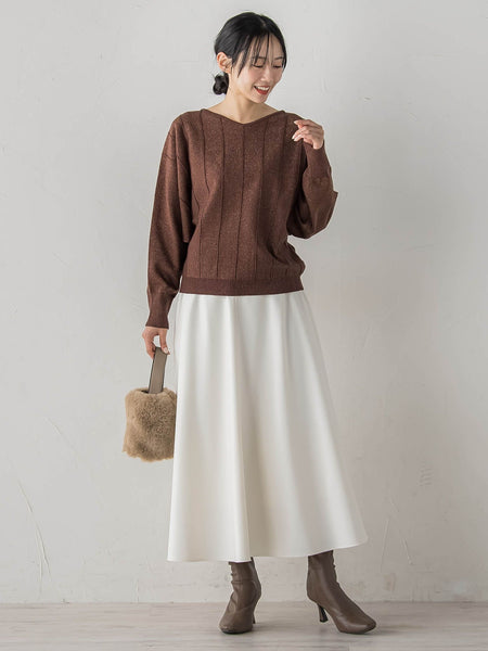 両面起毛ストレッチスカート≪洗濯機で洗える≫