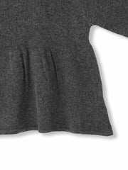 杢ストレッチ襟付きペプラムニット≪手洗い可能≫