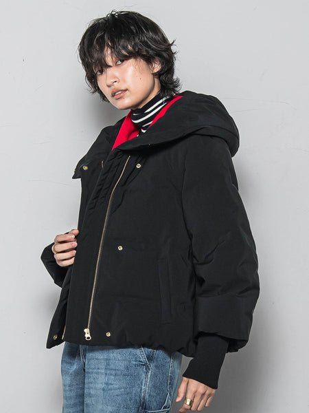 袖口リブシームレスダウンジャケット