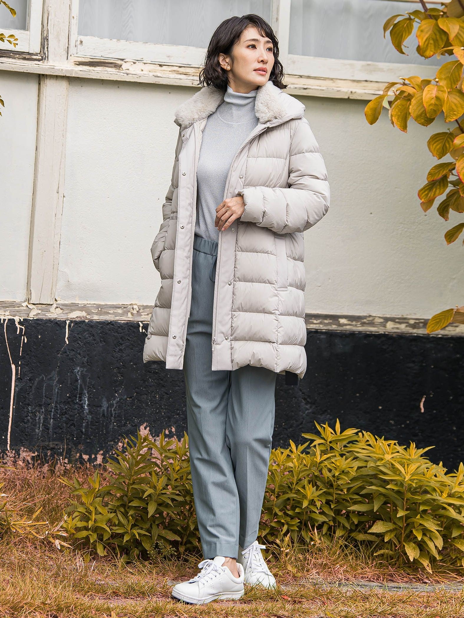 ラメリブタートルニット