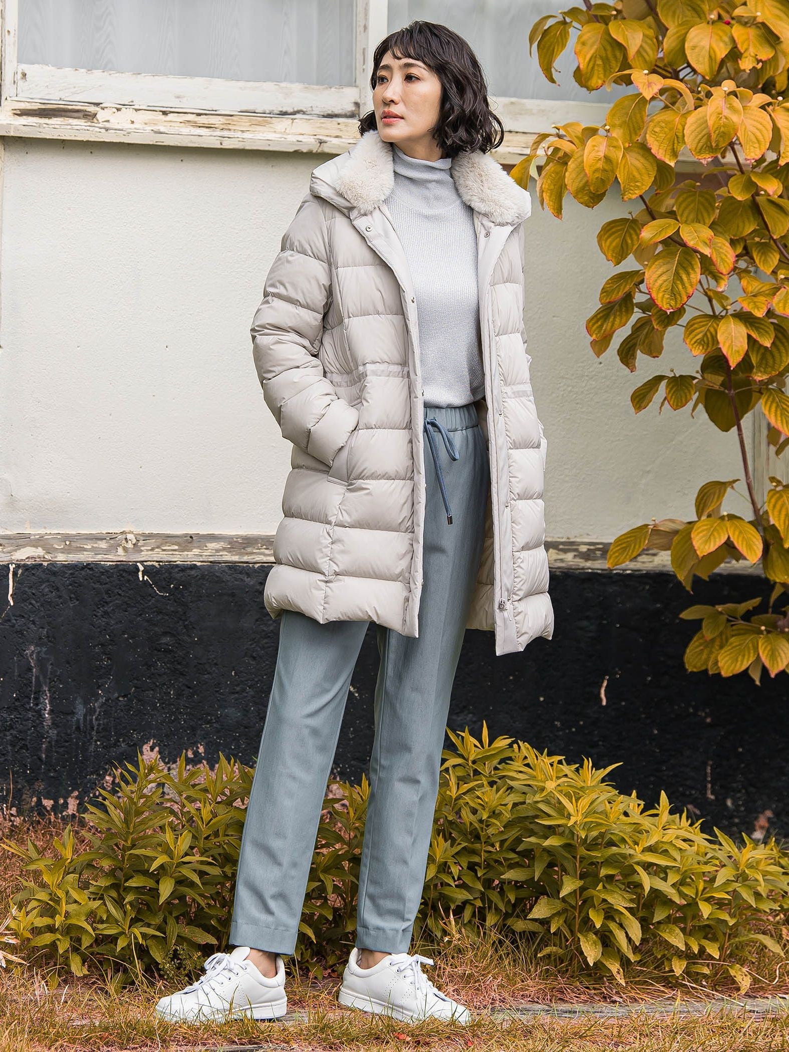 ラメリブタートルニット