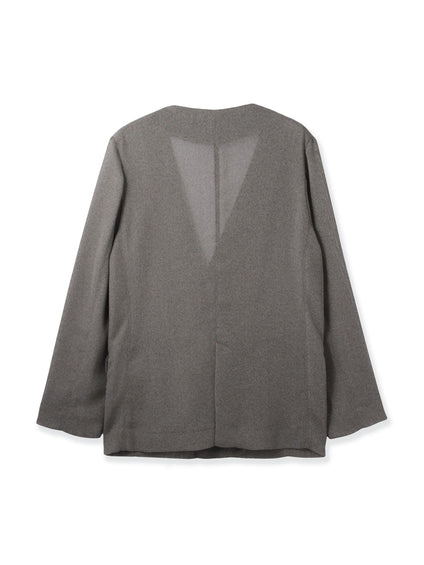 グリッディメッシュノーカラージャケット