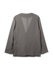 グリッディメッシュノーカラージャケット