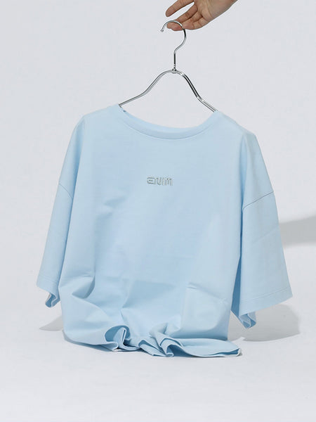 【ENIM BY VICKY】ハイゲージENIMロゴ刺繍Tシャツ《手洗い可能》