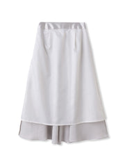 サテンフレアースカート