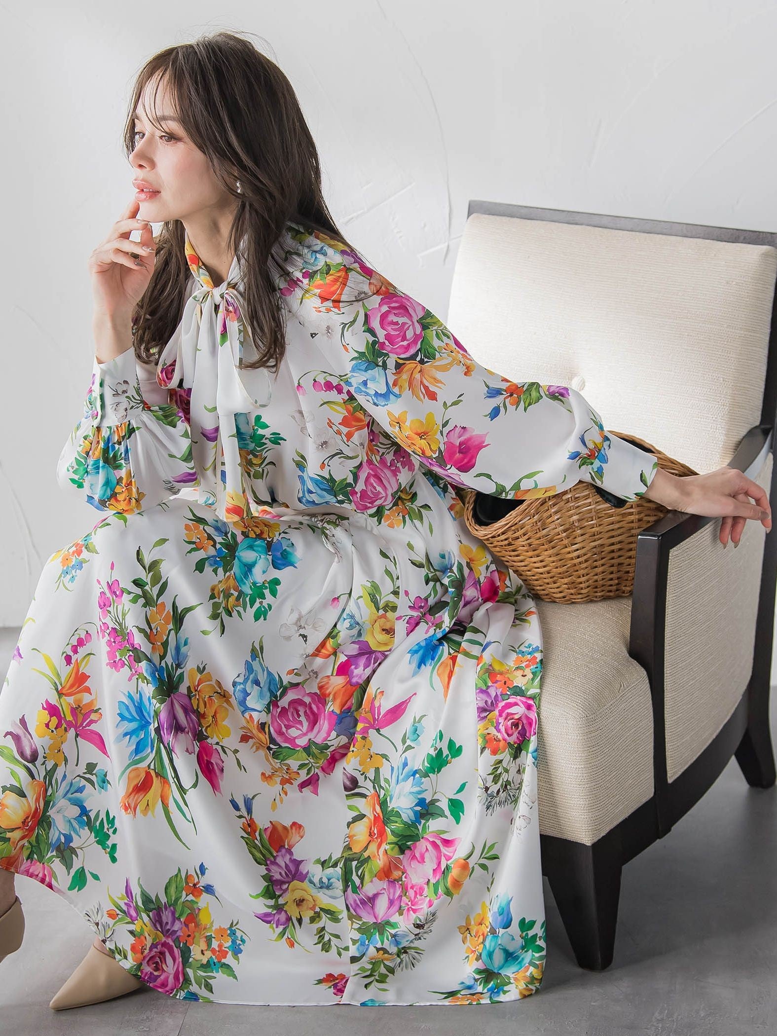 ビッグフラワーブーケブラウス