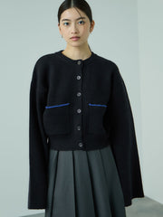 アルパカタッチダブルフェイスニットカーディガン≪手洗い可能≫