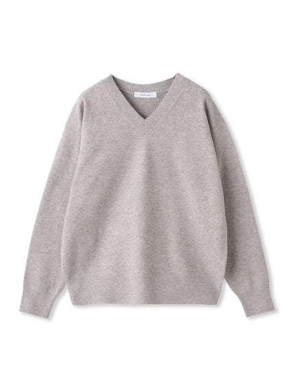 【ふわもち】Vネックニット≪洗濯機で洗える≫