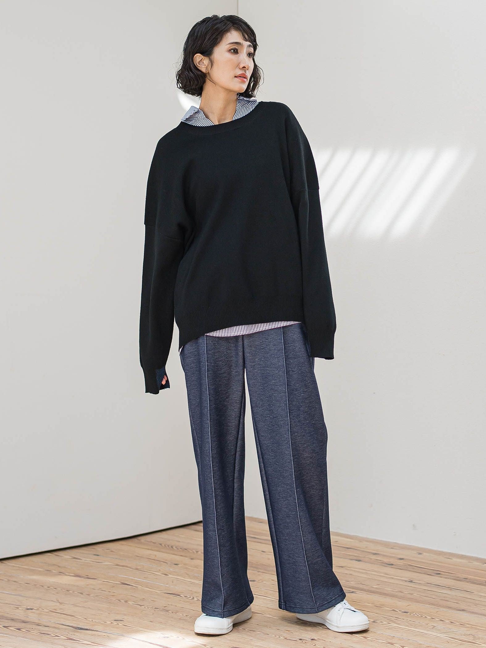 【WEB限定】”3コーデが叶う2点セット”ニット×シャツ≪手洗い可能≫