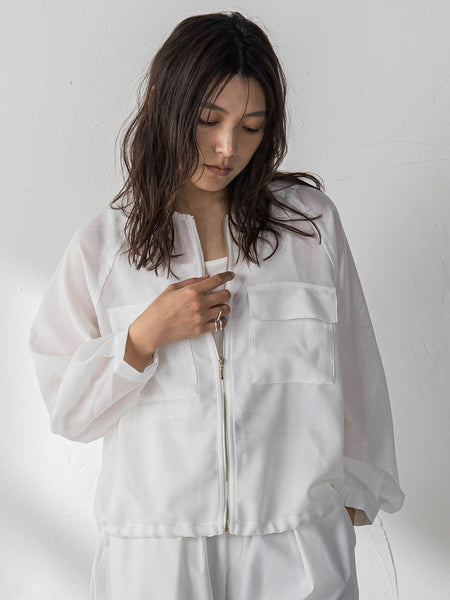 メッシュジャガードノーカラーブルゾン | MAYSON GREY（メイソングレイ