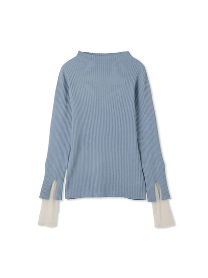 シアーカフレイヤードフウニットプルオーバー≪手洗い可能≫