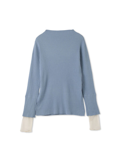 シアーカフレイヤードフウニットプルオーバー≪手洗い可能≫