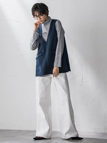 【新色追加】メランジリブタートルネックプルオーバー≪手洗い可能≫