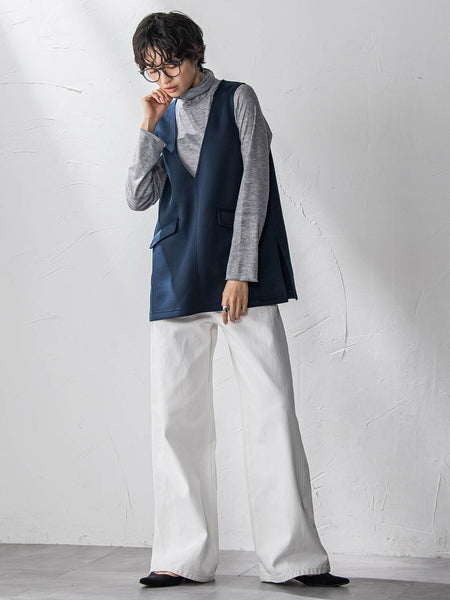 【新色追加】メランジリブタートルネックプルオーバー≪手洗い可能≫