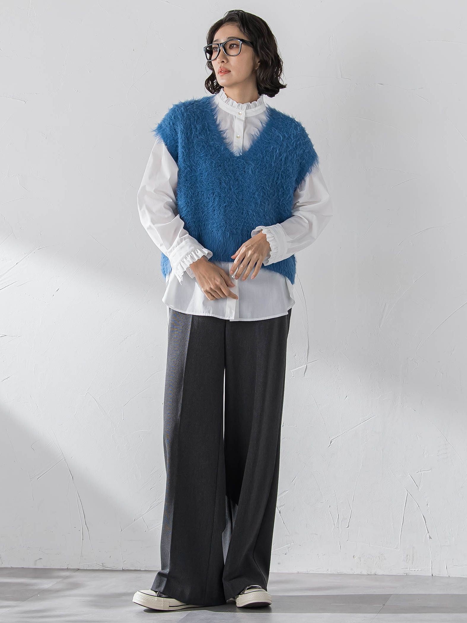 【大きいサイズ】エクセレントウォーム裏起毛ワイドパンツ