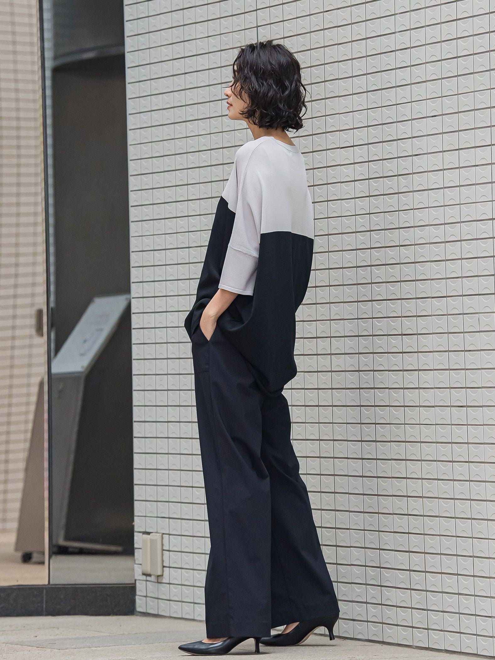 【WEB限定】バイカラーニット≪手洗い可能≫