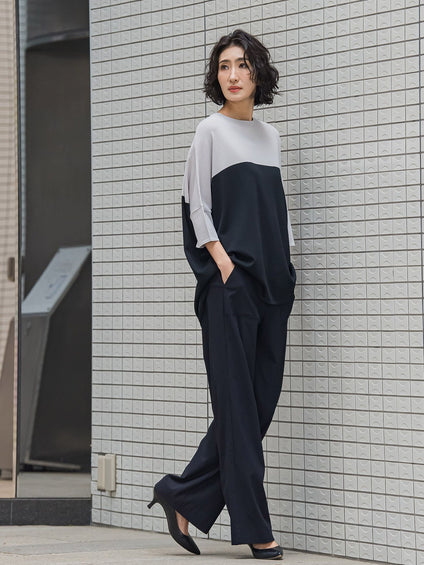 【WEB限定】バイカラーニット≪手洗い可能≫