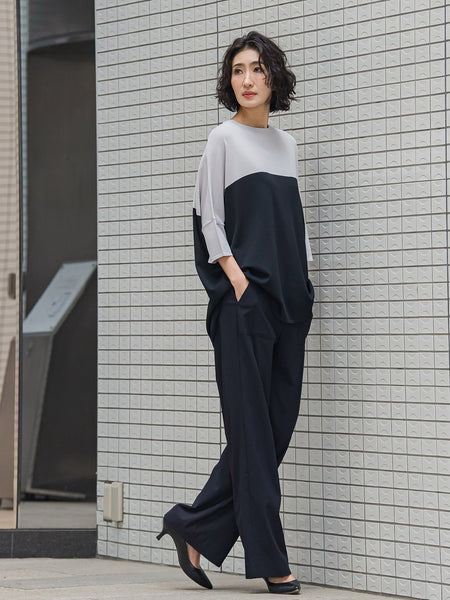 【WEB限定】バイカラーニット≪手洗い可能≫