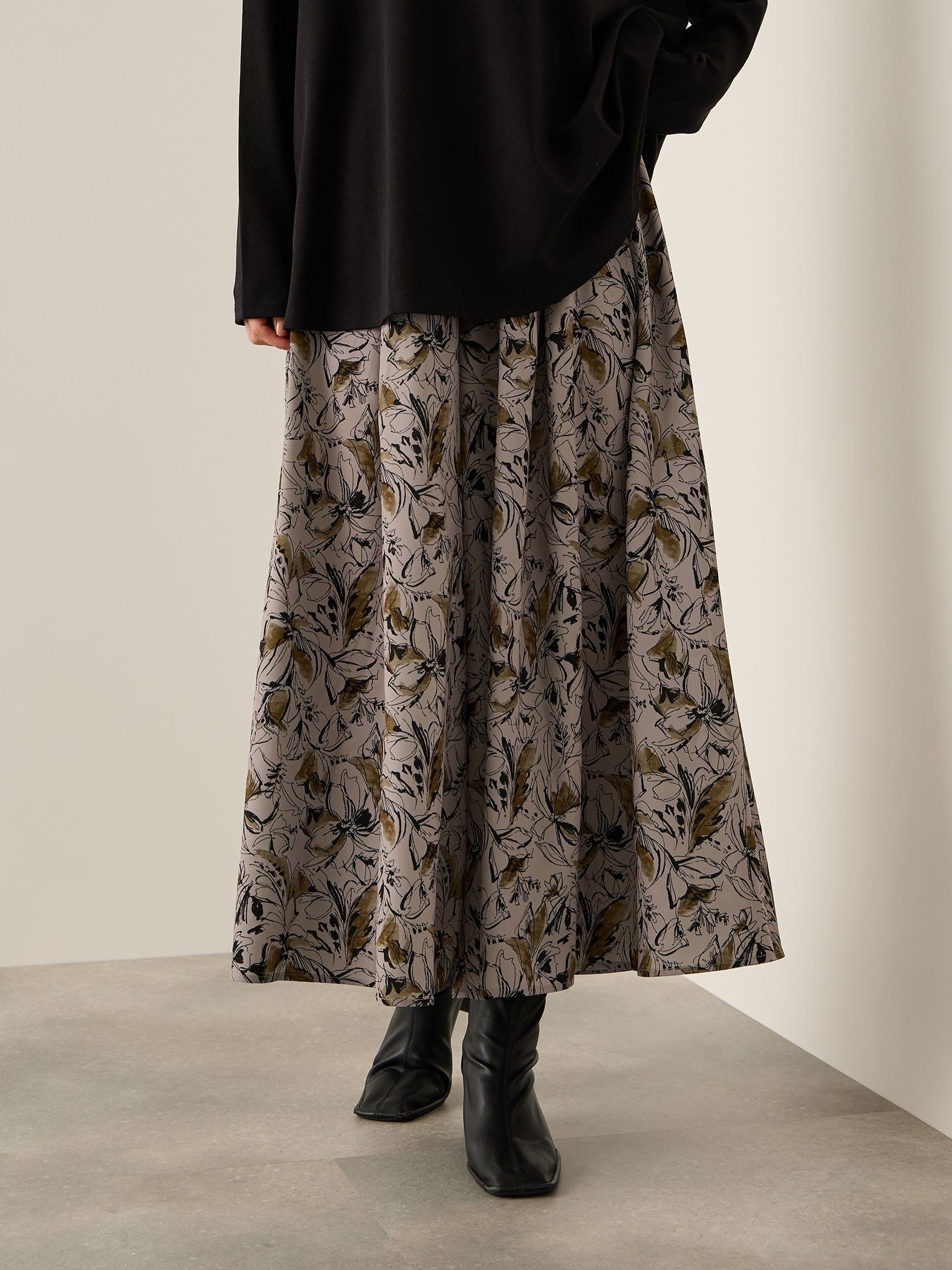 アートフラワースカートライクパンツ≪手洗い可能≫