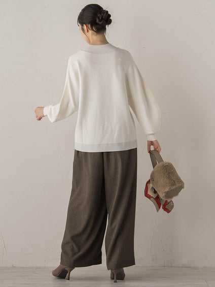 ウォッシャブルバナナスリーブニット≪手洗い可能≫