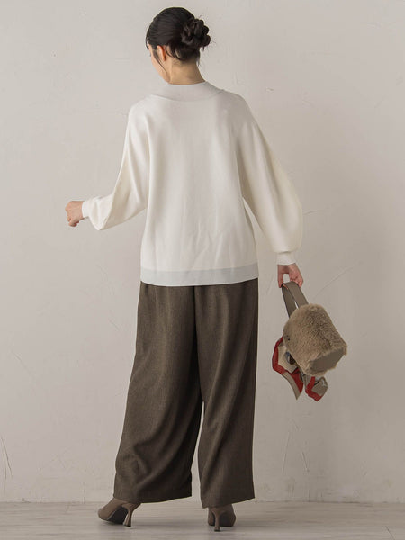 ウォッシャブルバナナスリーブニット≪手洗い可能≫