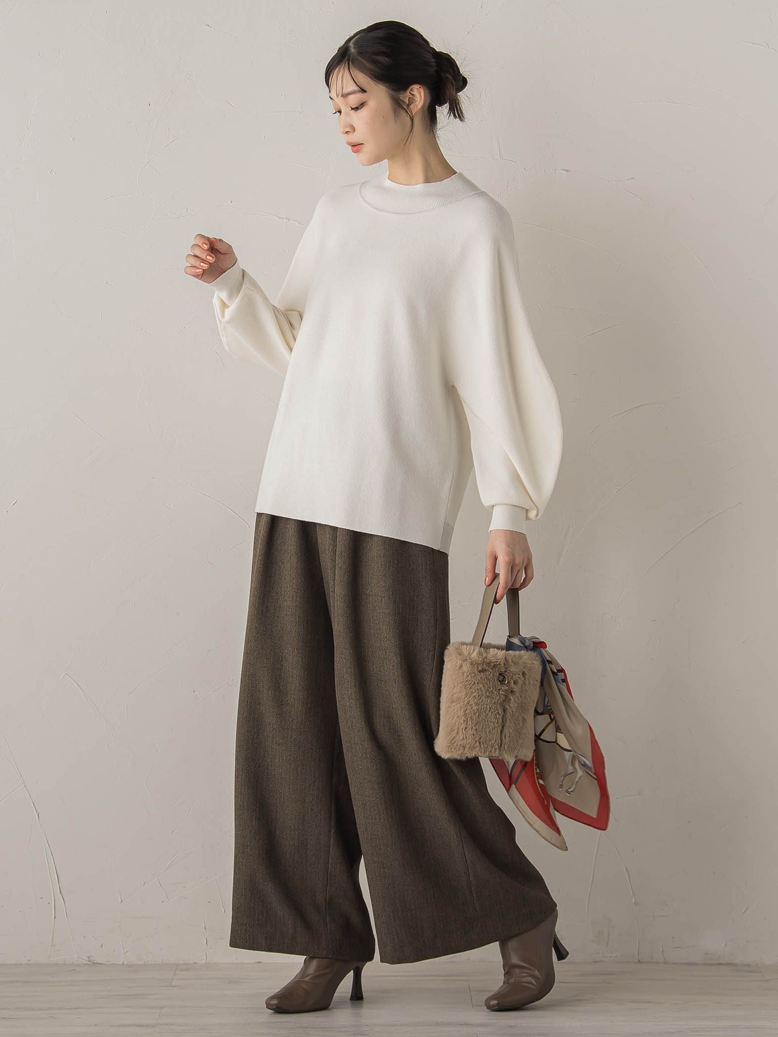 ウォッシャブルバナナスリーブニット≪手洗い可能≫