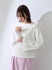 ハイゲージ天竺ボートネックプルオーバー