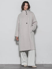 ライトジャージメルトンスタンドカラーロングコート