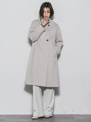 ライトジャージメルトンスタンドカラーロングコート