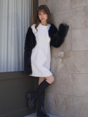 Back Ribbon shaggy One-Piece≪手洗い可能≫