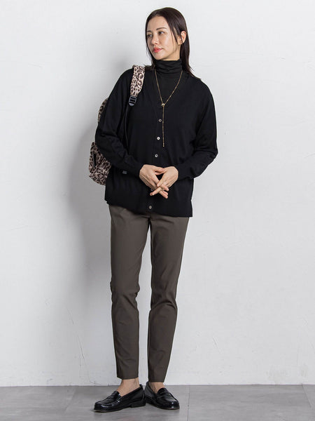 【WEB限定】吸湿発熱スムースストレッチタートルカットソー