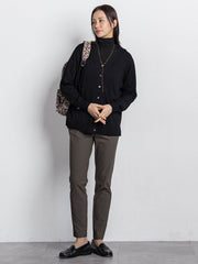 【WEB限定】吸湿発熱スムースストレッチタートルカットソー