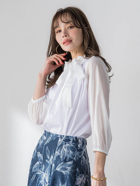 サイドリボンカットソー