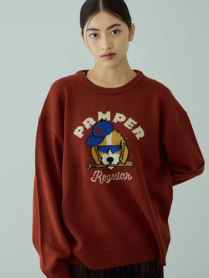 アニマルジャカードニットプルオーバー≪手洗い可能≫