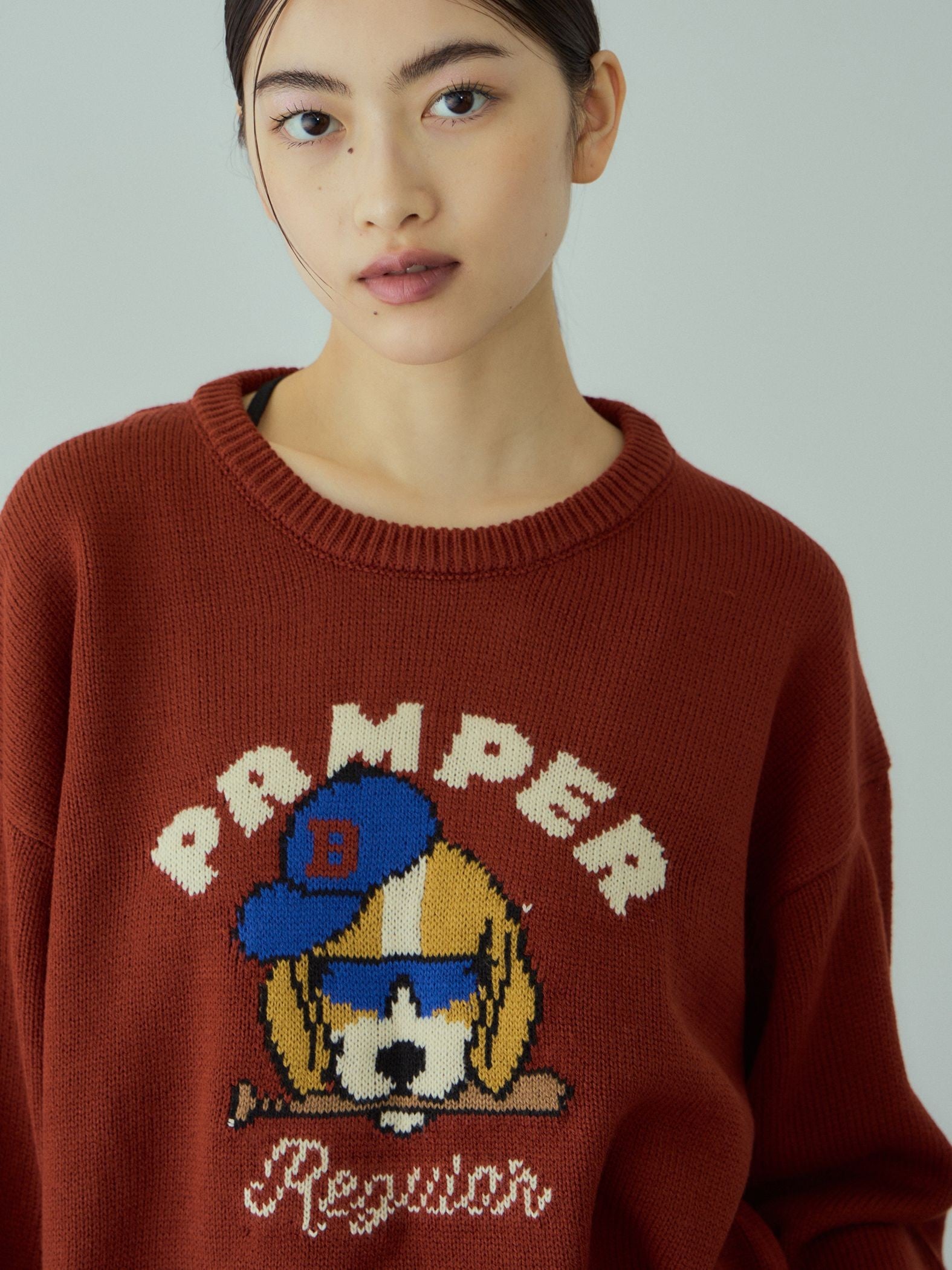 アニマルジャカードニットプルオーバー≪手洗い可能≫