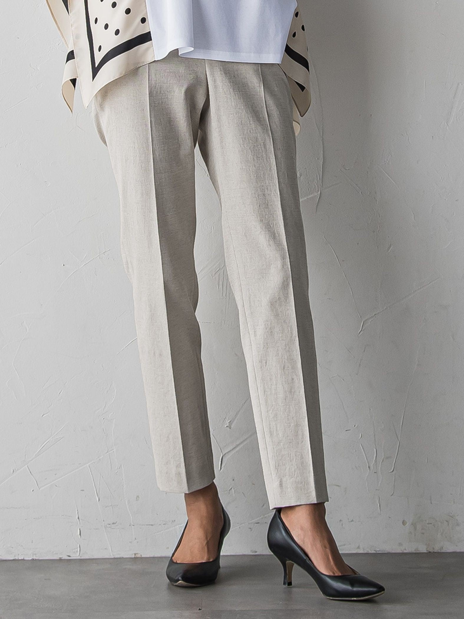 【WEB限定/+5cm丈長め】シェルタリングテーパードパンツ