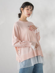 サイドボタンニット≪手洗い可能≫