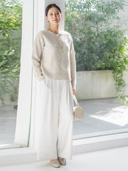 スパンコールラメVネックニット≪洗える≫