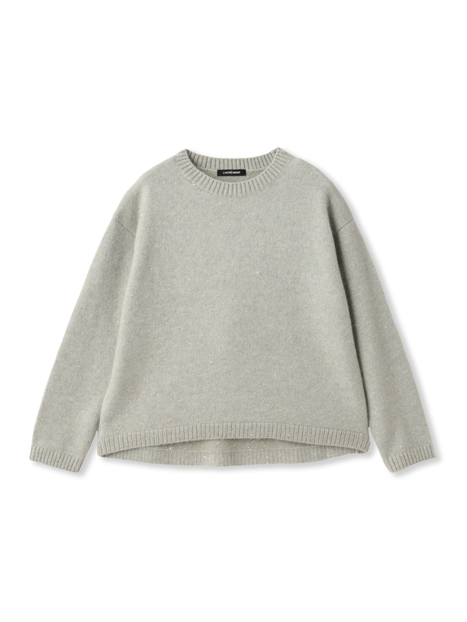 スパンコールクルーネックニット≪洗える≫