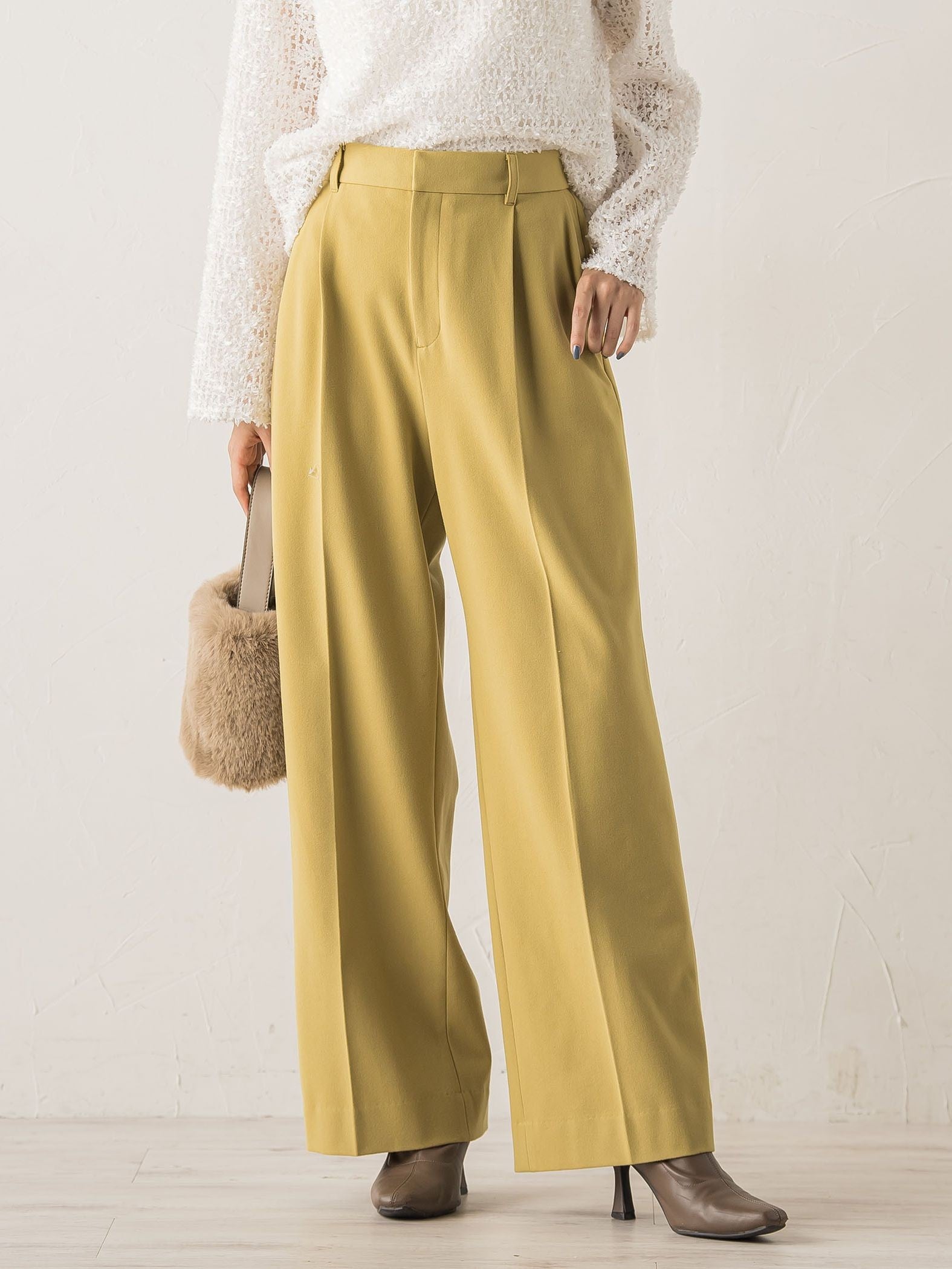 両面起毛ストレッチパンツ≪洗濯機で洗える≫