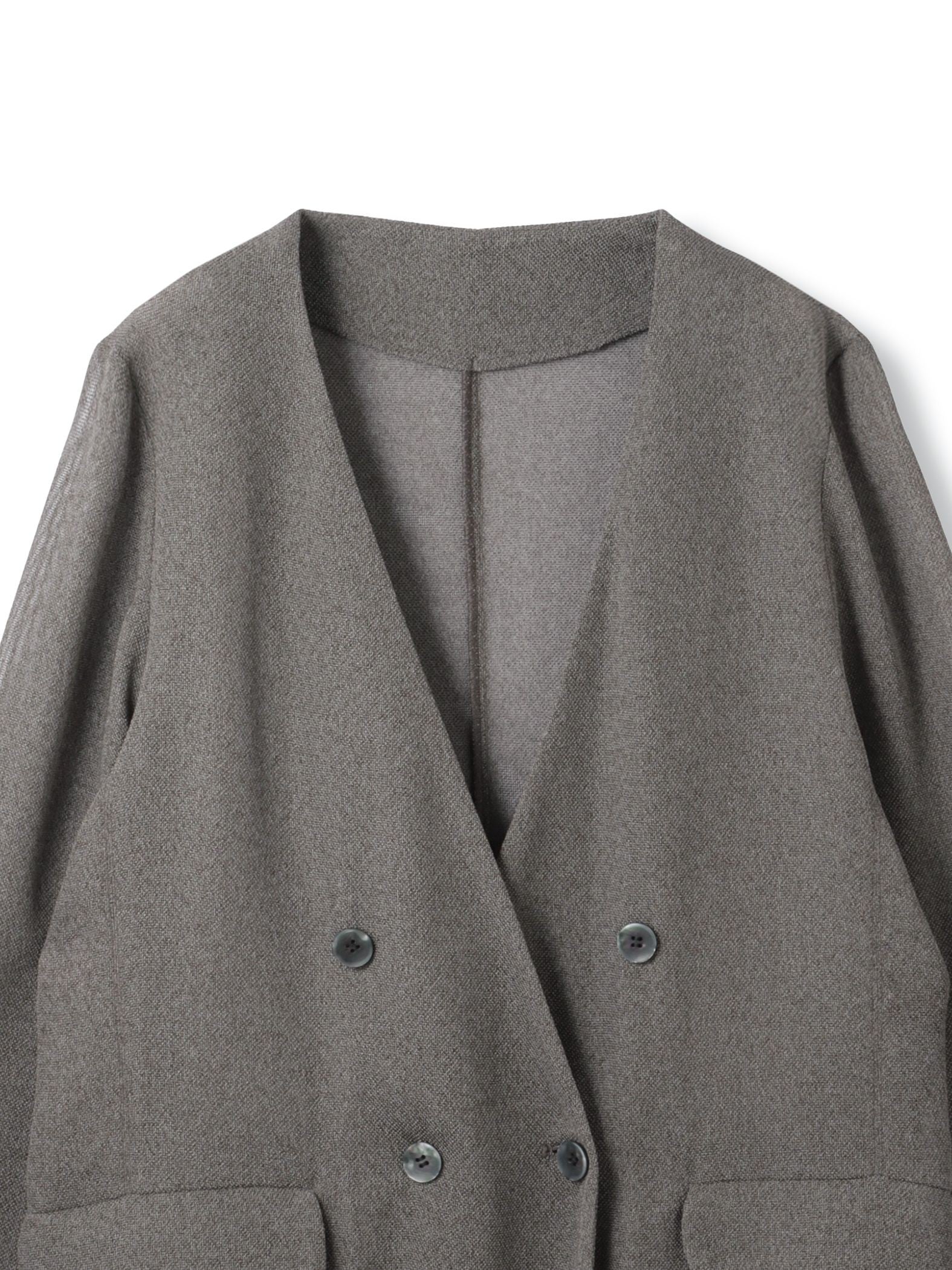 グリッディメッシュノーカラージャケット