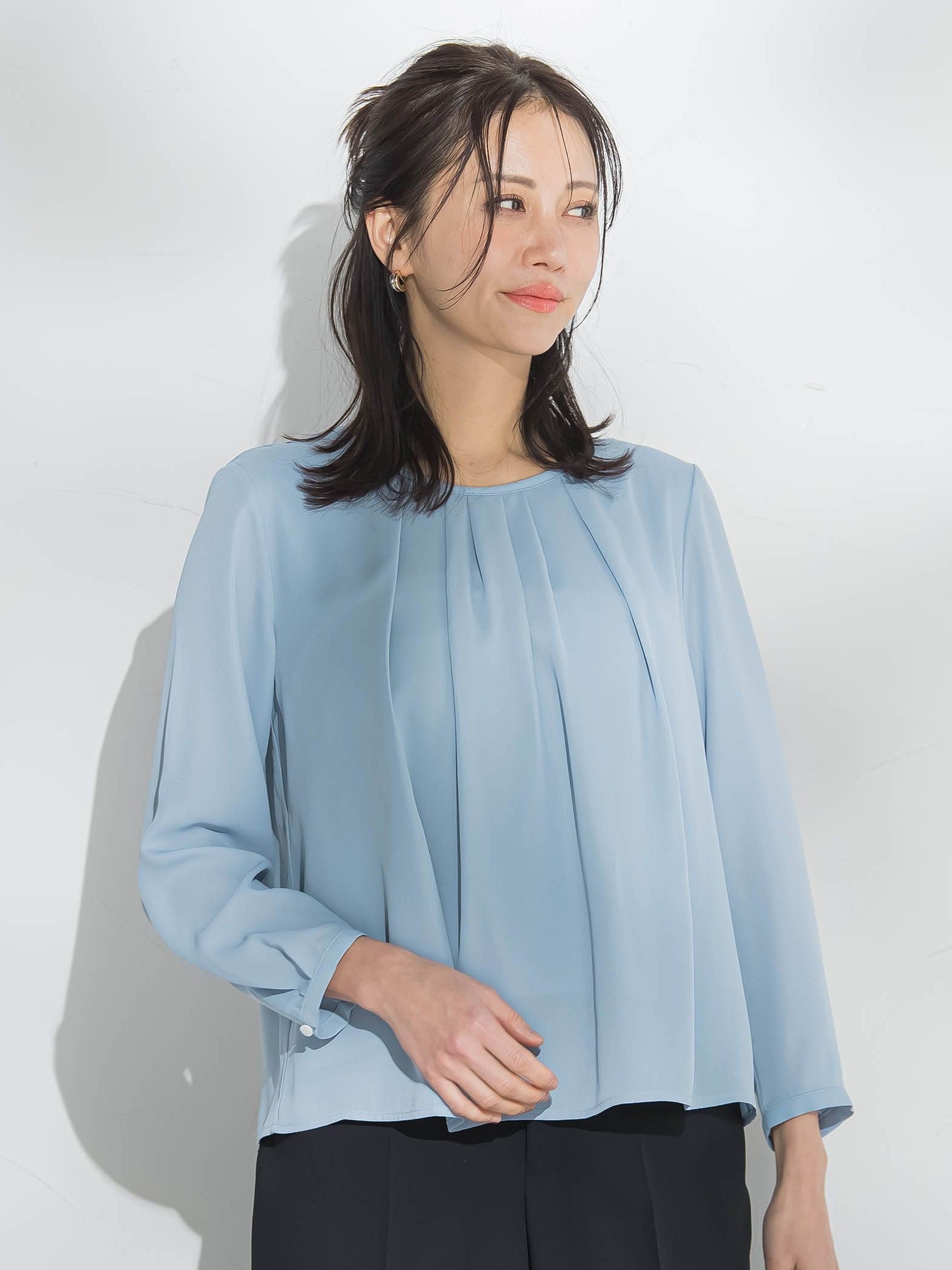 【WEB限定】透けにくい安心シフォンブラウス