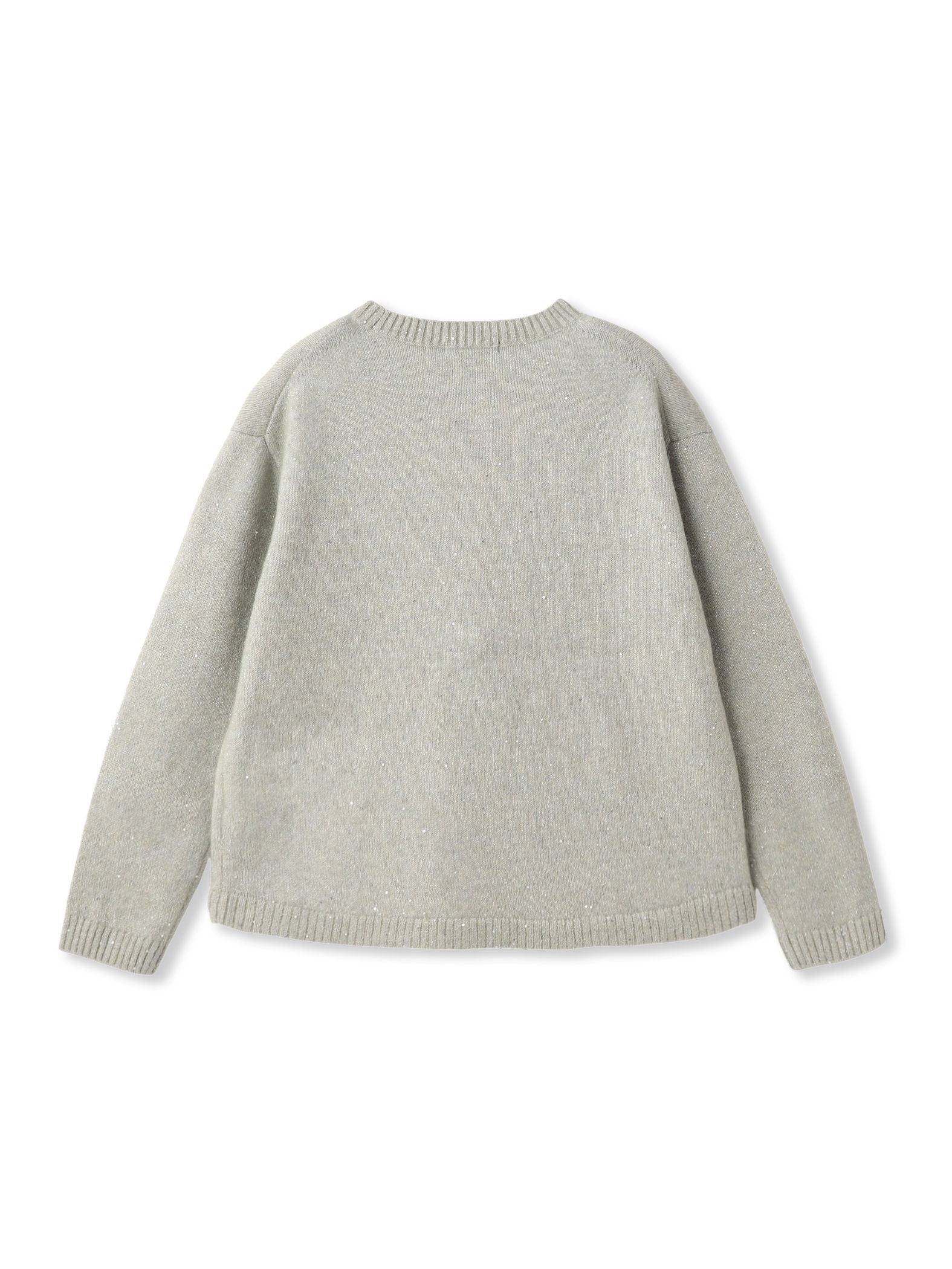 スパンコールクルーネックニット≪洗える≫