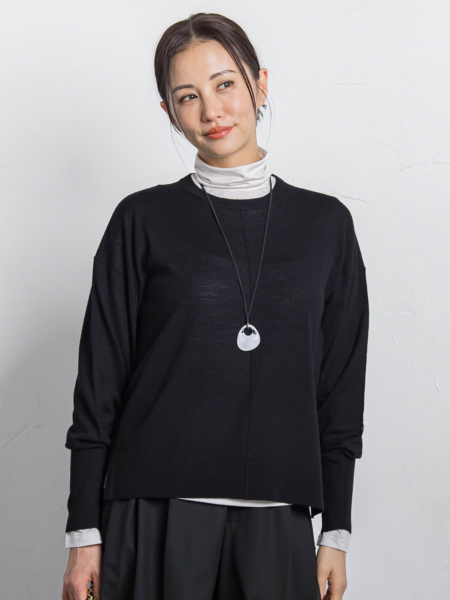 【WEB限定】ウォッシャブルウールクルーネックニット≪洗える≫