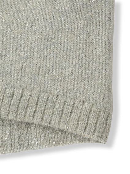 スパンコールクルーネックニット≪洗える≫